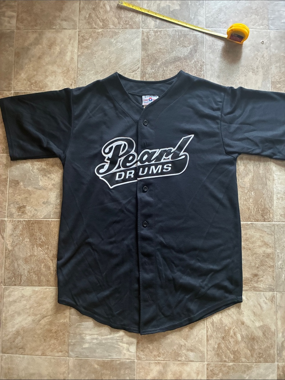 Pearl Black Baseball-Style Jersey with White Logo